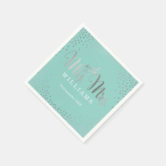 STIJLVOLLE TROUWTAFEL mini confetti ZILVEREN munt Servet (Hoek)