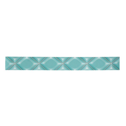Stijlvolle Turquoise en Silver Lattice Vakantie Lint (Voorkant)