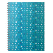 Stijlvolle turquoise en witte, sterren en sneeuwvl notitieboek (Voorkant)