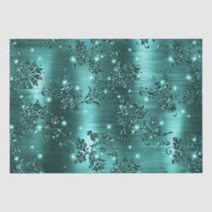 Stijlvolle turquoise glinsterende glitter- en foli tissuepapier