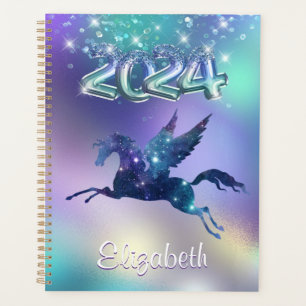 Stijlvolle Turquoise Regenboog eenhoorn Glitter 20 Planner