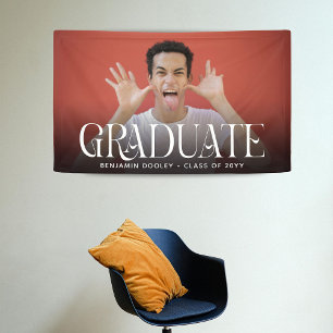 Stijlvolle Typografie Overlay Foto Afstuderen Spandoek