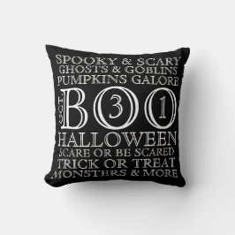  Stijlvolle Typografie Pillow - B&W Kussen