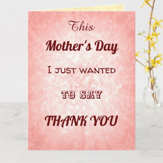 Stijlvolle typografie stijl Moederdag Bedankt Kaart (Gele Bloem)