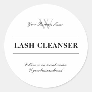Stijlvolle typografie wimperreiniger ronde sticker
