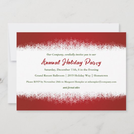 Stijlvolle uitnodiging voor een rode en witte fees (Voorkant)