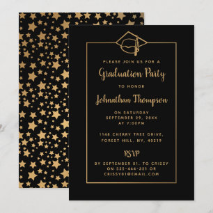 Stijlvolle uitvindingen van de Black & Gold Gradua Kaart