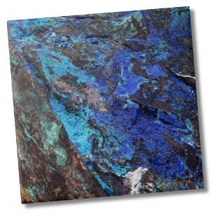 Stijlvolle unieke donkerblauwe turquoise minerale tegeltje