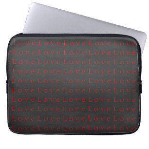 Stijlvolle unieke grijze rode liefde bruiloft laptop sleeve