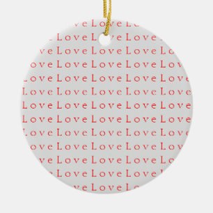 Stijlvolle Unieke Rode Liefde Bruiloft Keramisch Ornament