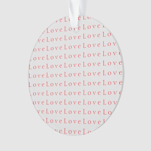 Stijlvolle unieke rode liefde bruiloft ornament (voorkant)