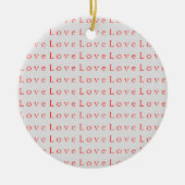 Stijlvolle unieke rode liefdesbruiloft keramisch ornament (Voorkant)