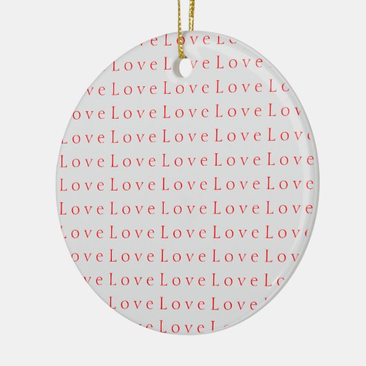 Stijlvolle unieke rode liefdesbruiloft keramisch ornament (Links)