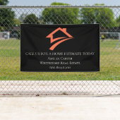 Stijlvolle unieke zwarte makelaar spandoek (Insitu)