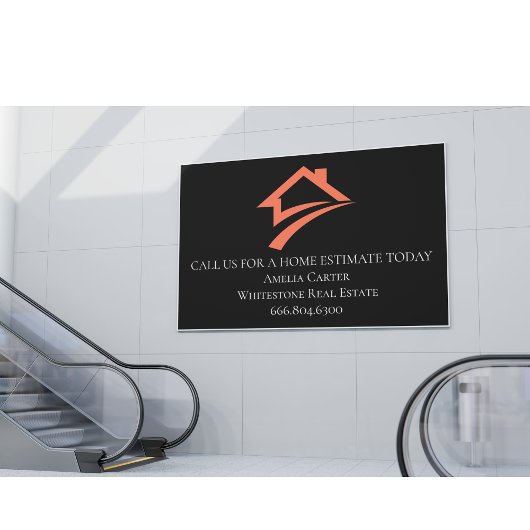 Stijlvolle unieke zwarte makelaar spandoek