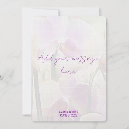 Stijlvolle Unique Orchids Afstuderen Bedankkaart (Achterkant)