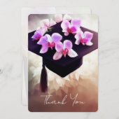 Stijlvolle Unique Orchids Afstuderen Bedankkaart (Voorkant / Achterkant)