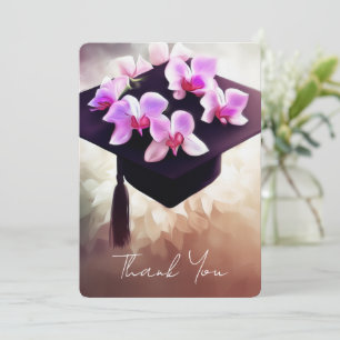 Stijlvolle Unique Orchids Afstuderen Bedankkaart