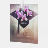 Stijlvolle Unique Orchids Afstuderen Glas Ornament (Voorkant links)