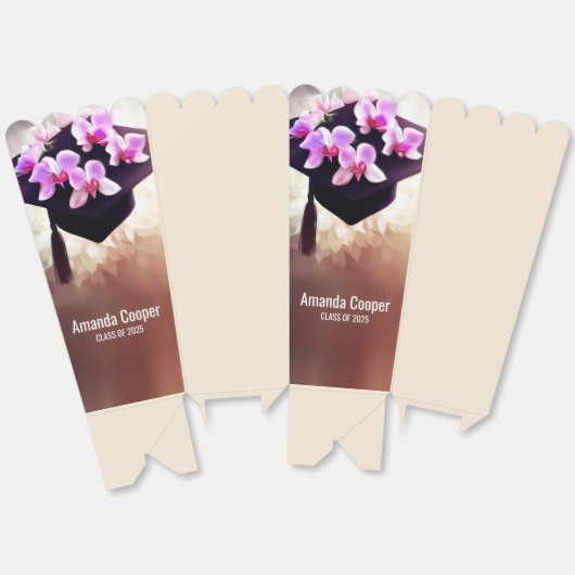 Stijlvolle Unique Orchids Afstuderen Popcorn Bedankdoosjes (Ongevouwen)