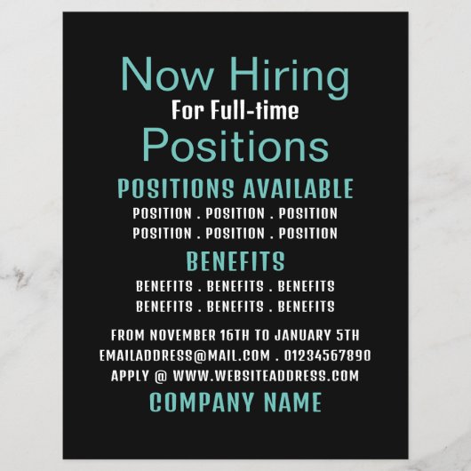 Stijlvolle vacature Recruitment Adverteren Flyer (Voorkant)