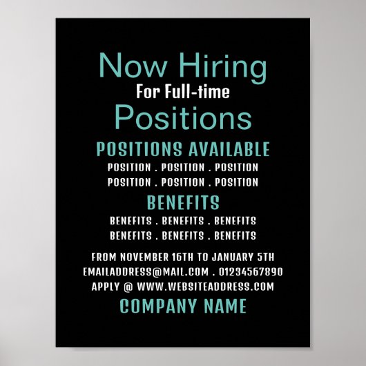 Stijlvolle vacature Recruitment Adverteren Poster (Voorkant)