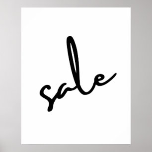 Stijlvolle Verkoop Teken, Minimalistische Zwart-Wi Poster