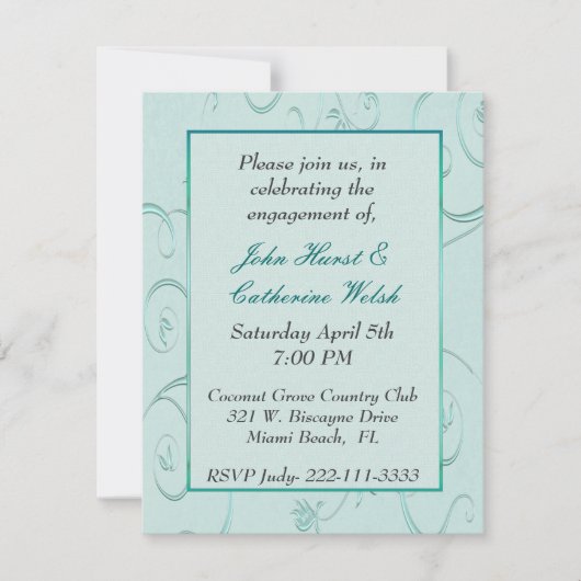 Stijlvolle verlovingsfeestuitnodiging kaart (Voorkant)