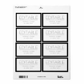 Stijlvolle verwisselbare tekst met rand etiket (Full Sheet)