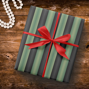 Stijlvolle Vintage Olijf Salie Groen Zwarte 3D Ges Cadeaupapier