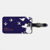 Stijlvolle vliegreis bagagelabel (Achterkant horizontaal)