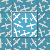 Stijlvolle Vliegtuig Plain Pattern Retro Blue Stof (Delen)