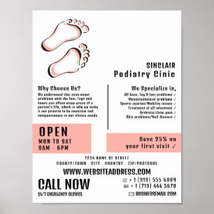 Stijlvolle voetafdrukken, Podiatry Clinic, Podiatr Poster