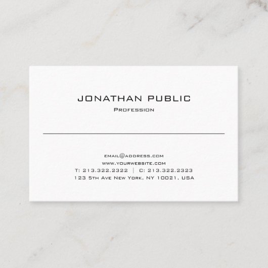 Stijlvolle vormgeving moderne, elegante design Pro Visitekaartje (Voorkant)