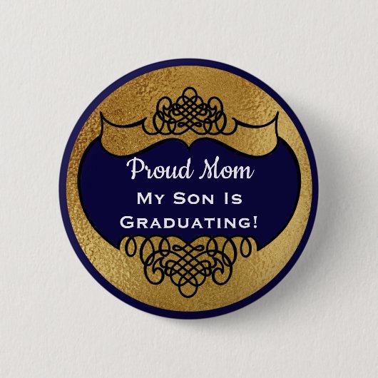 stijlvolle vormgeving ouderlabel Afstuderen Ronde Button 5,7 Cm (Voorkant)