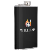 Stijlvolle vos en golfbal gepersonaliseerde naam heupfles (Rechts)