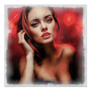 Stijlvolle vrouw perfect poster