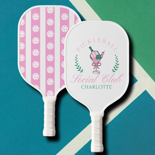 Stijlvolle Vrouwelijke Roze Custom Name Pickleball Paddle
