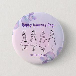Stijlvolle vrouwen paarse Aangepaste naam Vrouwend Ronde Button 5,7 Cm