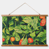 Stijlvolle, warmrood-roodbruinachtige paprika hangend wandkleed (Voorkant)