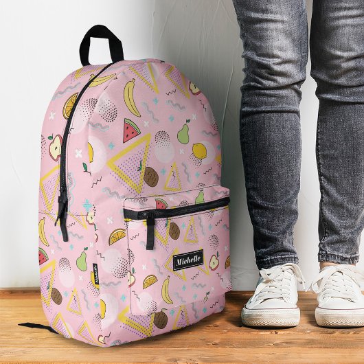 Stijlvolle watermeloen citroen tropisch fruit roze bedrukte rugzak