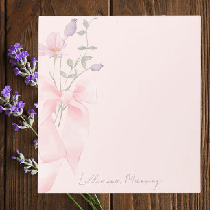Stijlvolle Waterverf Bloemen Trendy Elegant Roze B Notitieblok