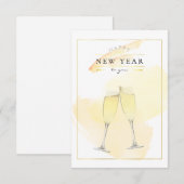 Stijlvolle Waterverf Champagne Glasses Nieuwjaar (Voorkant / Achterkant)
