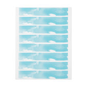 STIJLVOLLE WATERVERF chic modern aqua blauw adres (Vel)