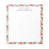 Stijlvolle Waterverf Floral Farmhouse Pattern Notitieblok (Voorkant)