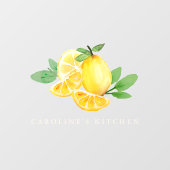Stijlvolle Waterverf Lemon Fruit Business Raamsticker (Vel)