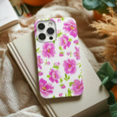 Stijlvolle Waterverf pony's Roze Floral Case-Mate iPhone Case