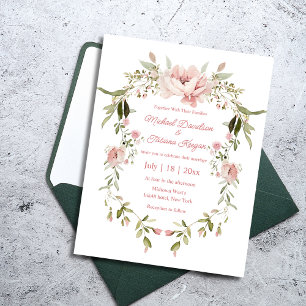 Stijlvolle waterverf Roze Bloemen Botanische bruil Kaart