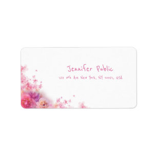 Stijlvolle Waterverf Rozen Modern handschrift Etiket