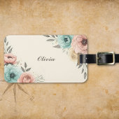 Stijlvolle Waterverf Sketchy Flowers Bagagelabel